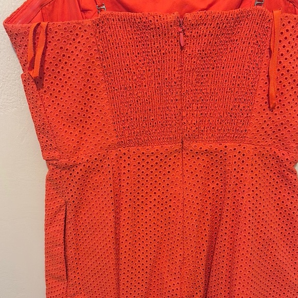 Vibrant Strapless Orange Dress - Picture 3 of 4